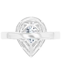 Amethyst (3/4 ct. t.w.) & Lab-Grown White Sapphire Teardrop Halo Birthstone Ring Sterling Silver (Also Additional Birthstones)