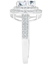 Amethyst (1-1/20 ct. t.w.) & Lab-Grown White Sapphire (3/4 Oval Halo Birthstone Ring Sterling Silver (Also Additional Birthstones)