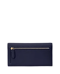Lauren Ralph Crosshatch Leather Slim Snapped-Closure Wallet