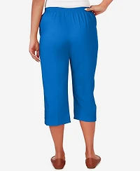 Alfred Dunner Women's Neptune Beach Pull-On Beach Capri Pants