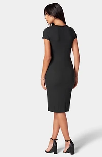 bebe Women's Rib Knee Length T Shirt Dress