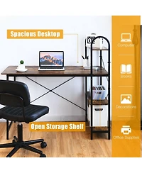 48-Inch Reversible Computer Desk with Storage Shelf