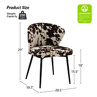 Dunten Contemporary Upholstery Accent Chair with Cowhide Pattern and Tufted Back