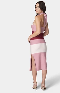 Bebe Women's Halter Neck Rib Midi