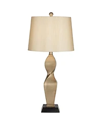 Possini Euro Design Helen 30" Tall Twist Sculptural Large Modern End Table Lamp Gold Finish Single Living Room Bedroom Bedside