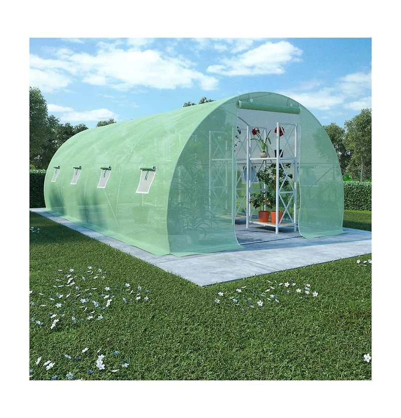 vidaXL Greenhouse 193.8 ft² 236.2"x118.1"x78.7"