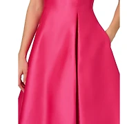 Adrianna Papell Women's Boat-Neck Fit & Flare Midi Dress