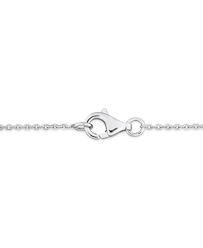 Black Diamond Bezel Solitaire 17" Pendant Necklace (2 ct. t.w.) in 14k White Gold