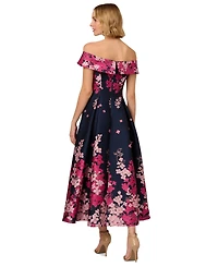 Adrianna Papell Women's Floral-Print Off-The-Shoulder Dress