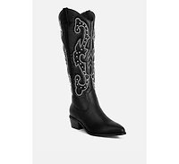 reyes patchwork studded cowboy boots