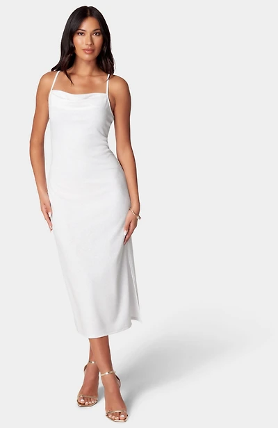 Bebe Women's Cowl Neck Shine Dress