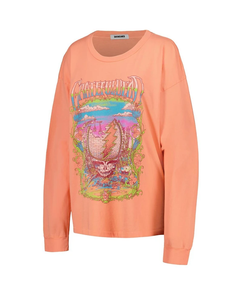 Women's Daydreamer Coral The Grateful Dead Merch Long Sleeve T-shirt