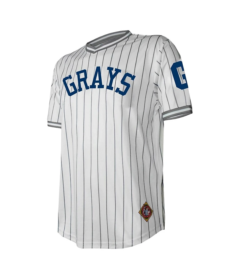 Men's Stitches White Distressed Homestead Grays V-Neck Jersey