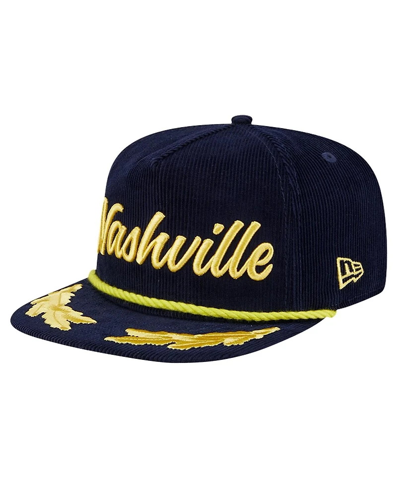Men's New Era Navy Nashville Sc Scrambled Eggs Corduroy Golfer Snapback Hat