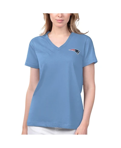 Women's Margaritaville Blue New England Patriots Game Time V-Neck T-shirt