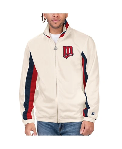 Men's Starter Cream Minnesota Twins Rebound Cooperstown Collection Full-Zip Track Jacket