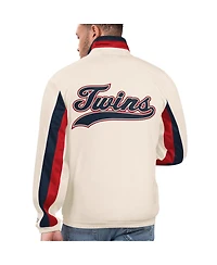 Men's Starter Cream Minnesota Twins Rebound Cooperstown Collection Full-Zip Track Jacket