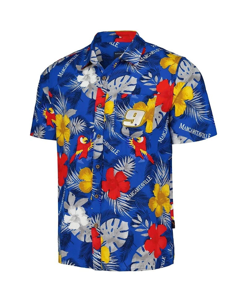 Men's Margaritaville Royal Chase Elliott Island Life Floral Party Full-Button Shirt