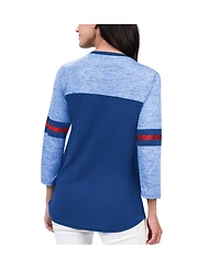 Women's G-iii 4Her by Carl Banks Blue New York Rangers Play The Game 3/4-Sleeve T-shirt