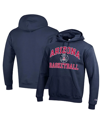 Men's Champion Navy Arizona Wildcats Basketball Icon Powerblend Pullover Hoodie