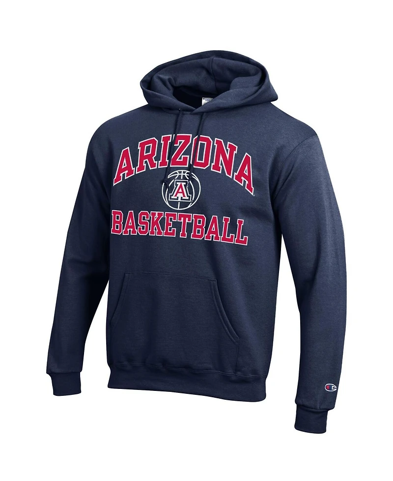 Men's Champion Navy Arizona Wildcats Basketball Icon Powerblend Pullover Hoodie