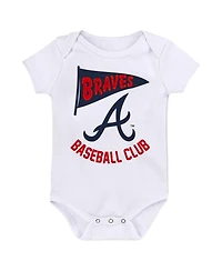 Baby Boys and Girls Outerstuff Atlanta Braves Fan Pennant 3-Pack Bodysuit Set