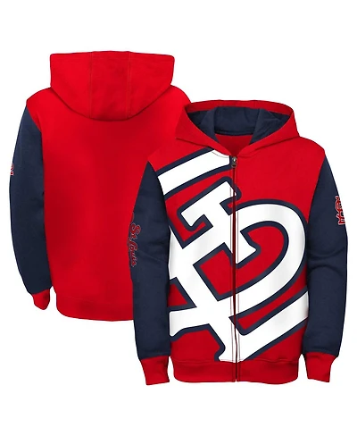 Big Boys Outerstuff Red, Navy St. Louis Cardinals Postcard Full-Zip Hoodie Jacket