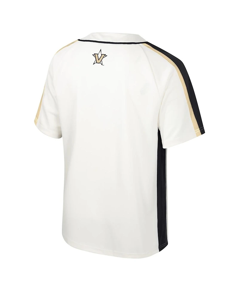 Men's Colosseum Cream Distressed Vanderbilt Commodores Ruth Button-Up Baseball Jersey