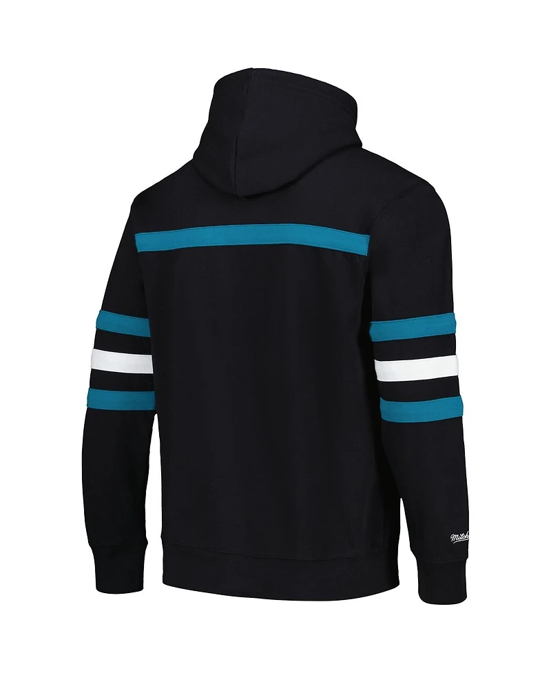 Men's Mitchell & Ness Black San Jose Sharks Head Coach Pullover Hoodie