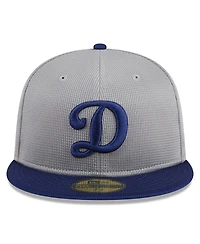 Men's New Era Gray Los Angeles Dodgers 2024 Batting Practice 59FIFTY Fitted Hat