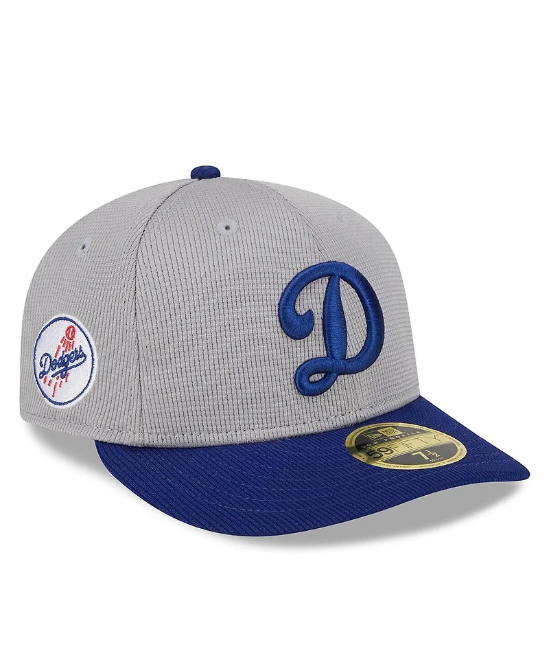 Men's New Era Gray Los Angeles Dodgers 2024 Batting Practice Low Profile 59FIFTY Fitted Hat