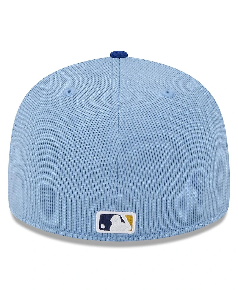 Men's New Era Light Blue Milwaukee Brewers 2024 Batting Practice Low Profile 59FIFTY Fitted Hat