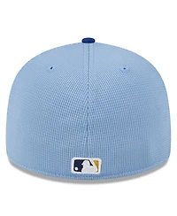 Men's New Era Light Blue Milwaukee Brewers 2024 Batting Practice Low Profile 59FIFTY Fitted Hat