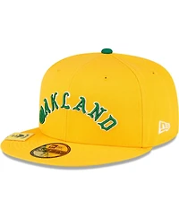 Men's New Era Gold Oakland Athletics City Flag 59FIFTY Fitted Hat