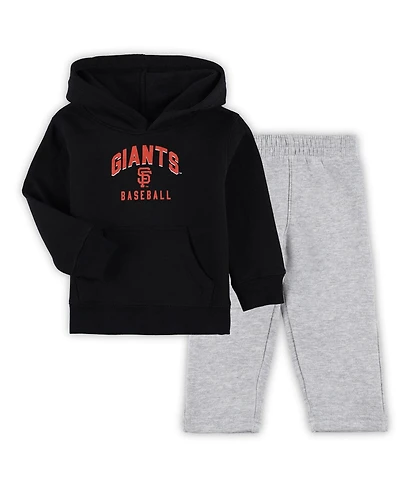 Baby Boys and Girls Black, Heather Gray San Francisco Giants Play by Play Pullover Hoodie and Pants Set