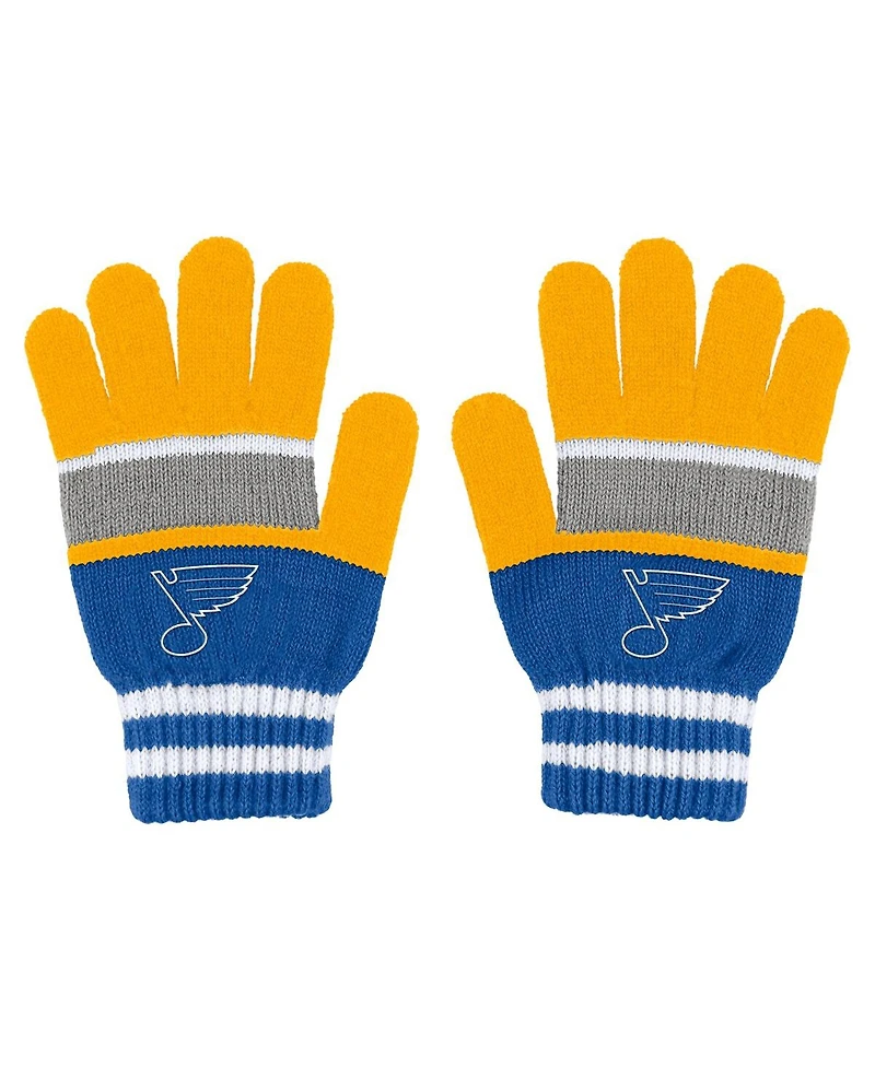Women's Wear by Erin Andrews St. Louis Blues Stripe Glove and Scarf Set