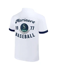 Men's Darius Rucker Collection By Fanatics White Seattle Mariners Bowling Button-Up Shirt
