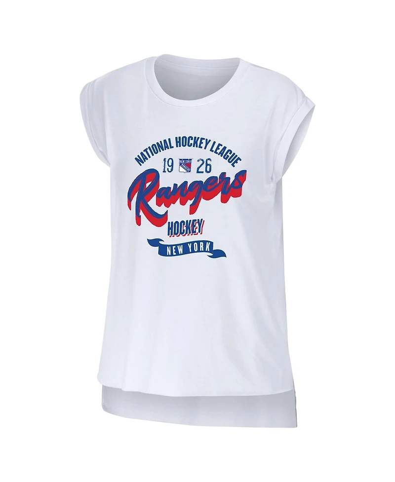 Women's Wear by Erin Andrews White New York Rangers Domestic Tank Top