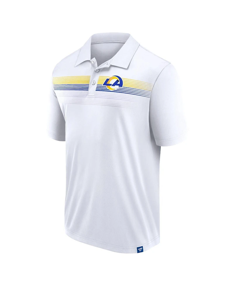 Men's Fanatics White Los Angeles Rams Victory For Us Interlock Polo Shirt