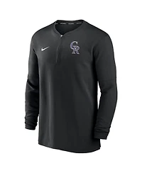 Men's Nike Black Colorado Rockies Authentic Collection Game Time Performance Quarter-Zip Top