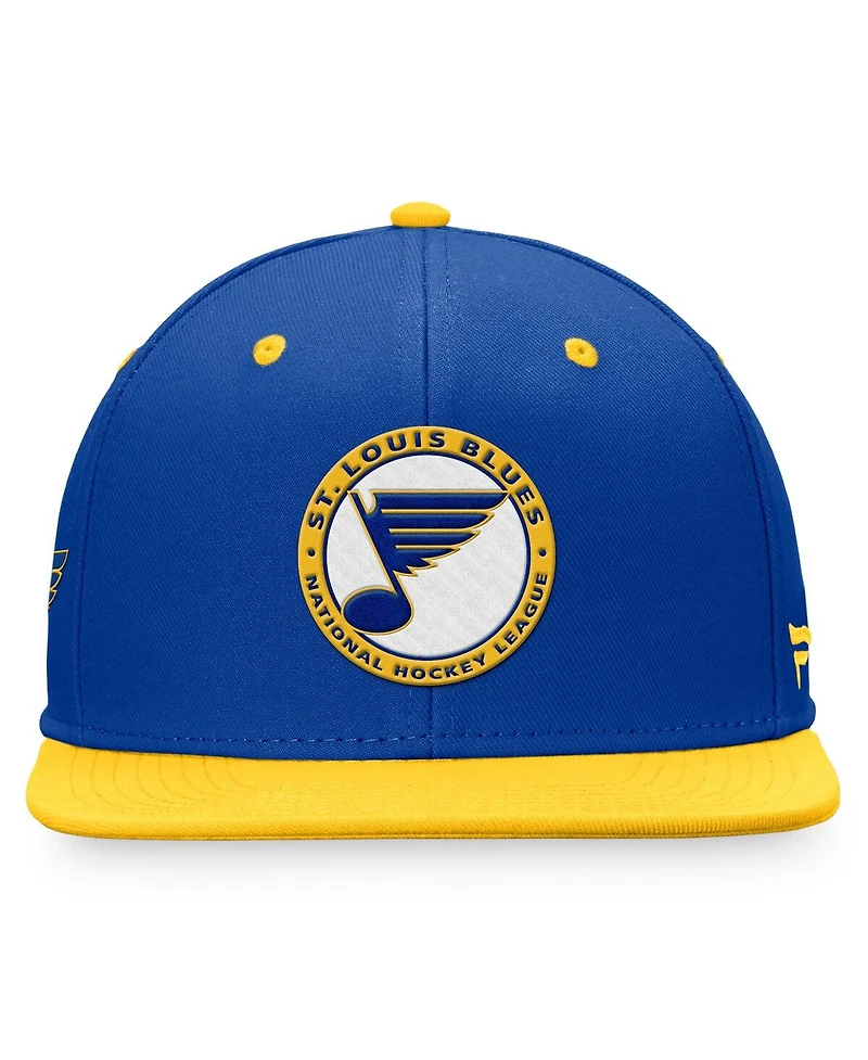 Men's Fanatics Royal Distressed St. Louis Blue Distresseds Heritage Vintage-Like Retro Fitted Hat