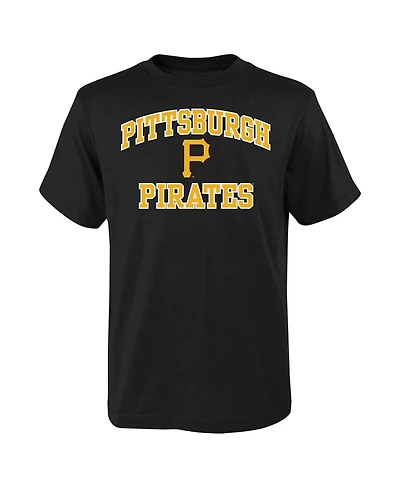 Big Boys Outerstuff Black Pittsburgh Pirates Heart and Soul T-shirt