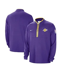 Men's Nike Purple Los Angeles Lakers Authentic Performance Half-Zip Jacket