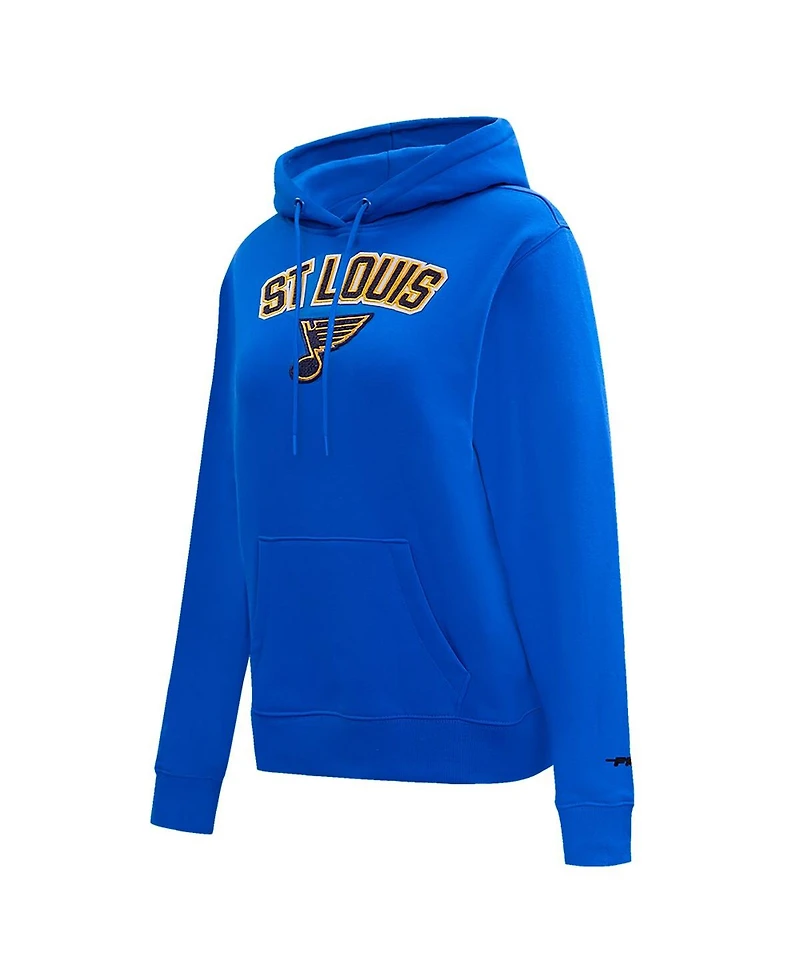 Women's Pro Standard Blue St. Louis Blues Classic Chenille Pullover Hoodie