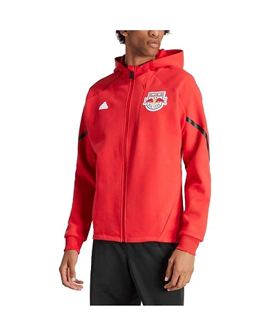 Men's adidas Red New York Bulls 2024 Anthem Travel Full-Zip Jacket