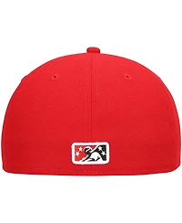Men's New Era Red Fresno Grizzlies Home Authentic Collection 59FIFTY Fitted Hat