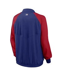 Women's Nike Royal Texas Rangers Authentic Collection Team Raglan Performance Full-Zip Jacket