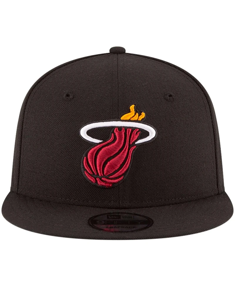 Men's New Era Black Miami Heat Official Team Color 9FIFTY Snapback Hat