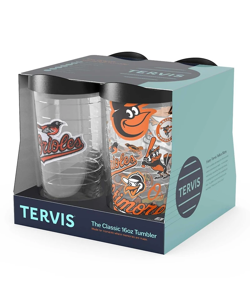 Tervis Tumbler Baltimore Orioles Four-Pack 16 Oz Classic Tumbler Set