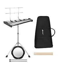Costway 32 Note Glockenspiel xylophone Percussion Bell Kit w/ Adjustable Stand